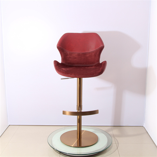 red velvet adjustable golden flat base bar stool chair