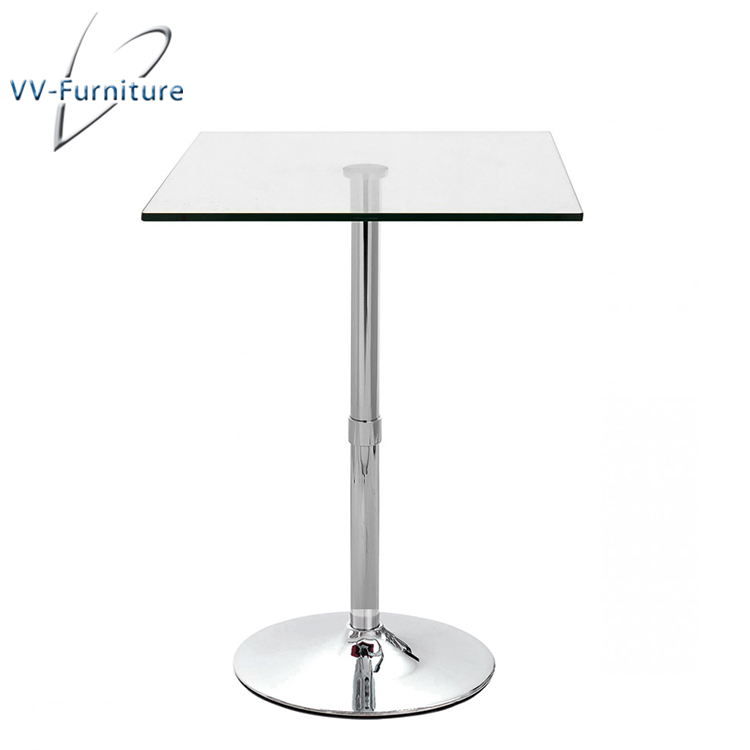 60cm Square Tempering Glass Top Bar Table