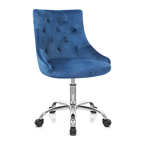 light blue velvet backrest swivel adjustable office chair