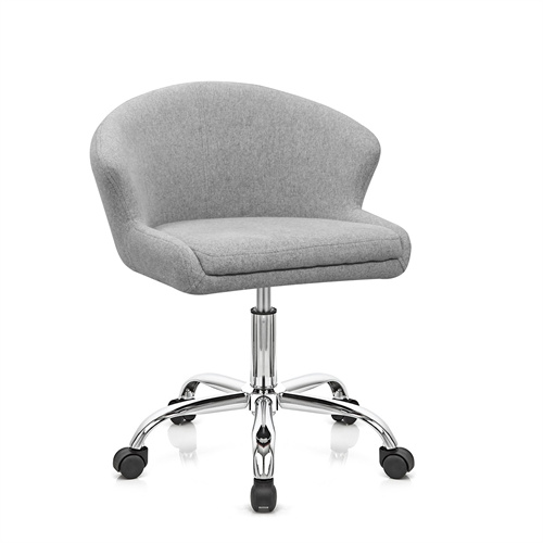 grey velvet backrest swivel adjustable office chair