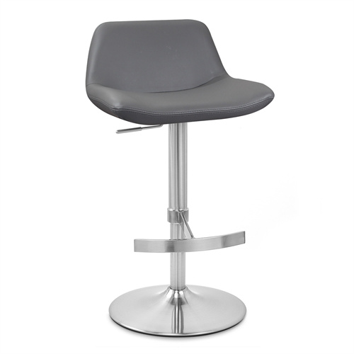 DK GREY  pu leather adjustable and swivel bar stool chair