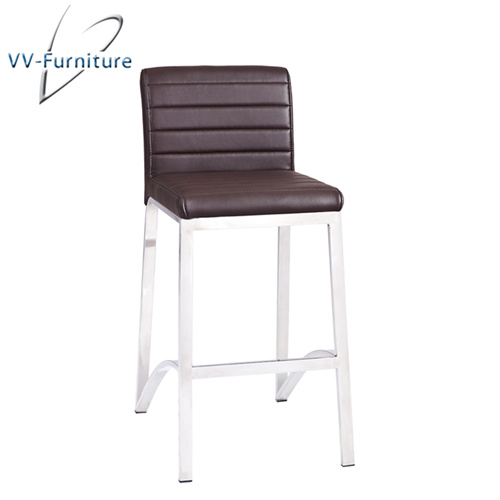 BROWN faux leather steeel bar stool 67cm