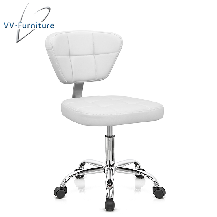 white PU leather backrest swivel office chair