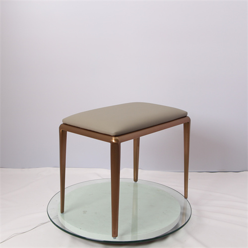 backless taupe pu leather and rose gold dining side chair